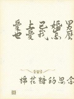 爱上已婚男人他也爱我怎么办