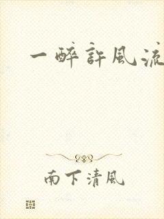一醉许风流封面