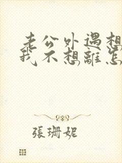 老公外遇想离婚我不想离怎么办