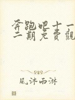 奔跑吧十一季十二期免费观看