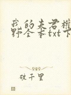 我的夫君权倾朝野全本txt下载