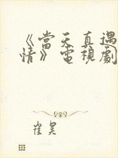 《当天真遇见爱情》电视剧