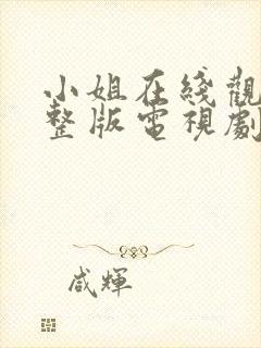 小姐在线观看完整版电视剧免费高清