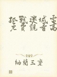 孤战迷城电视剧免费观看高清