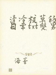 清冷校草的抹布日常txt双男主