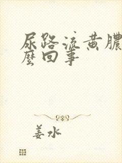 尿路流黄脓是怎么回事