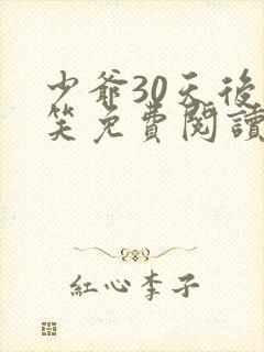 少爷30天后会笑免费阅读全文封面