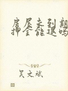 房屋未到期退租押金能退吗