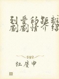 到爱的距离电视剧剧情介绍封面