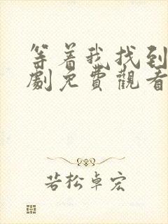 等着我找到我短剧免费观看封面