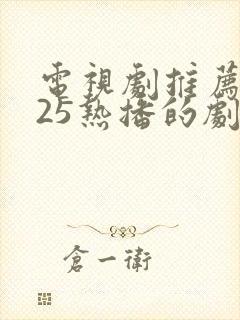电视剧推荐2025热播的剧在线观看