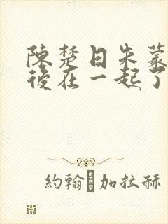 陈楚日朱蒙蒙最后在一起了吗封面