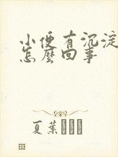 小便有沉淀物是怎么回事