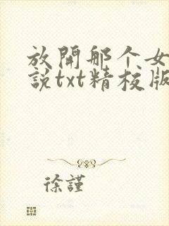 放开那个女巫小说txt精校版封面