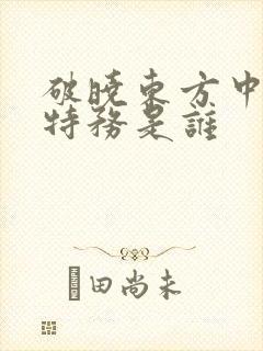 破晓东方中的女特务是谁封面