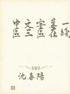 中文字幕一区二区三区在线中文