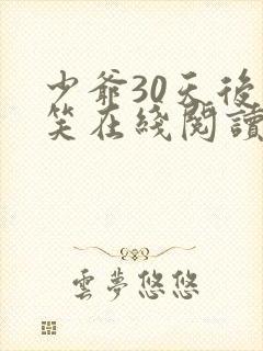 少爷30天后会笑在线阅读