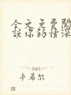 全文免费阅读小说你的情深我不配