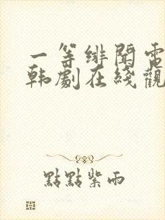 一等绯闻电视剧韩剧在线观看