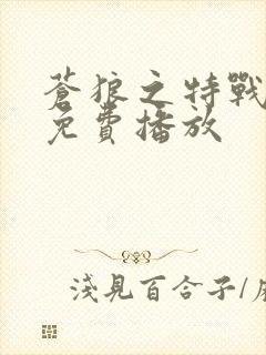 苍狼之特战突击免费播放