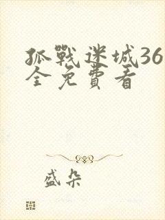 孤战迷城36集全免费看封面