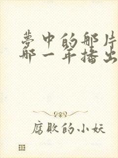 梦中的那片海是哪一年播出的