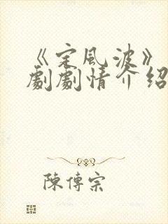 《定风波》电视剧剧情介绍