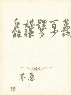 自媒体百万粉丝能赚多少钱