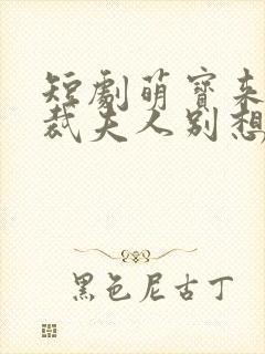 短剧萌宝来袭总裁夫人别想逃封面