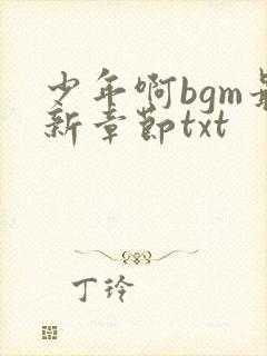 少年啊bgm最新章节txt