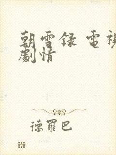 朝雪录 电视剧剧情封面