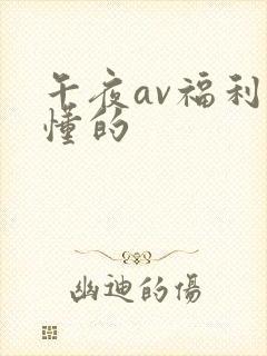 午夜av福利你懂的封面