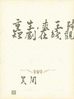 重生,爽王归来短剧在线观看