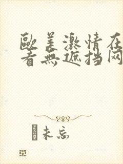 欧美激情在线观看无遮挡网站封面