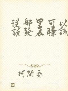 从哪里可以写小说发表赚钱