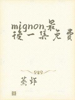 mignon最后一集免费观看