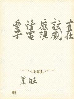 爱情应该有的样子电视剧在线观看完整版免费