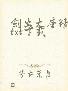 剑出大唐精校版txt下载