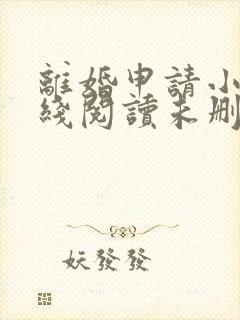 离婚申请小说在线阅读未删减