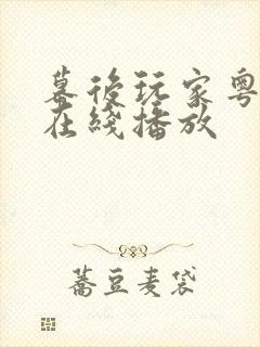 幕后玩家粤语版在线播放封面