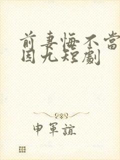 前妻悔不当初何因九短剧