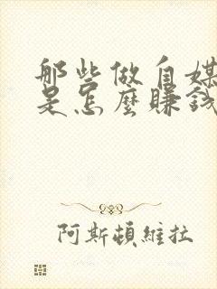 那些做自媒体的是怎么赚钱的