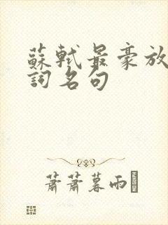 苏轼最豪放的诗词名句封面