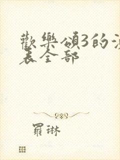 欢乐颂3的演员表全部