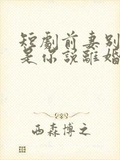 短剧前妻别哭了是你说离婚的全集