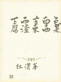 下面有白色的豆腐渣东西是什么封面