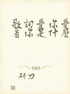 歌词爱你爱你爱着你是什么歌