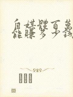 自媒体百万粉丝能赚多少钱