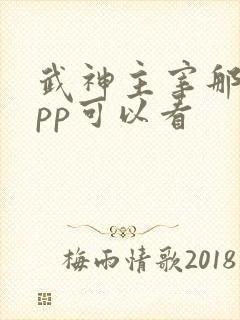 武神主宰那个app可以看封面