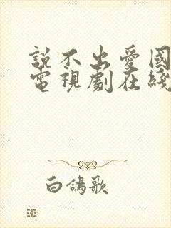 说不出爱国语版电视剧在线观看